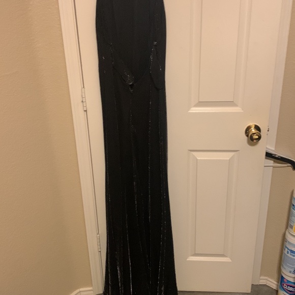 Prom dress black and gold trim - Picture 3 of 7